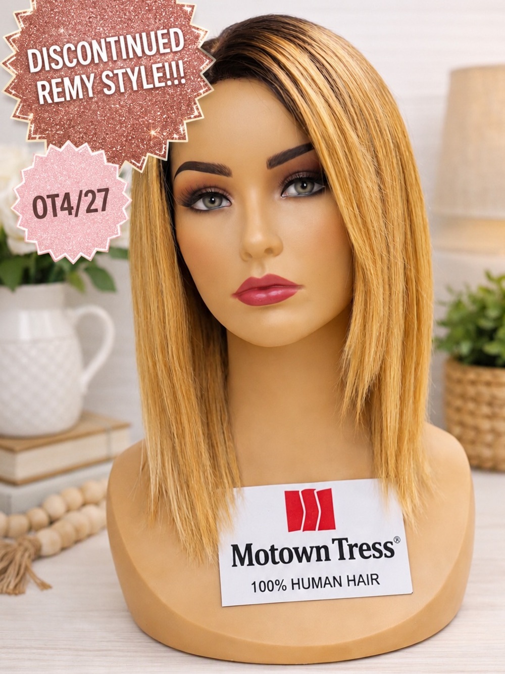 RARE HOT ITEM! Motown Tress OT4/27 Remy Human Hair Deep Part Lace Wig LIKE NEW!